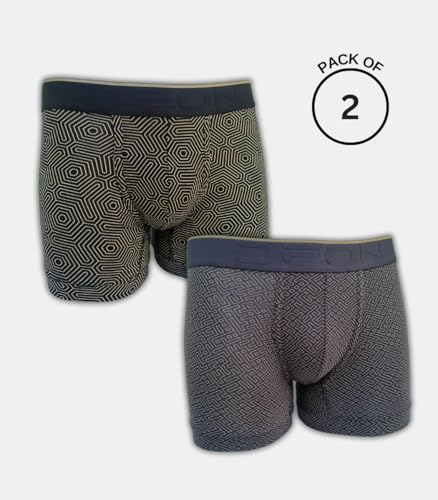 Image of DEON Pack of 2 Micromodal Luxury Print Trunk for Men | Non Itch No Chaffing Sweat Proof