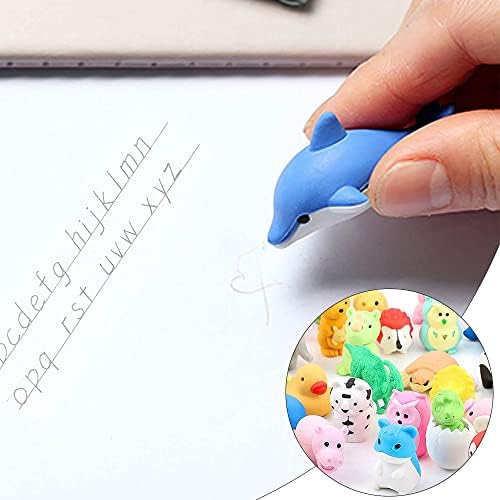 Furado Animal Erasers, 40Pcs Animal Rubbers Cartoon Erasers, Random Mini 3D Animal Shapes Pencil Erasers, Cute Animal Rubber Pencil Eraser Set for Students, Gift Filling, School Supplies