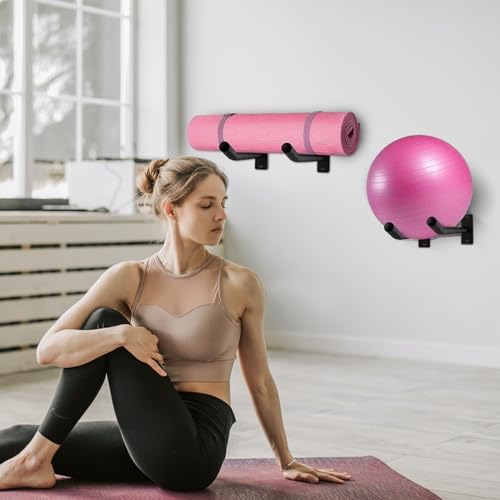 Support de ballon d'exercice pour mur de studio de yoga à domicile
