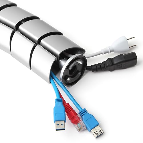 BOXNUBE PVC Vertebrae Snake Cable Manager, Dual Channel Cord Concealer Organizer for Desks, Cabinets, Tables (2 Pack) 1