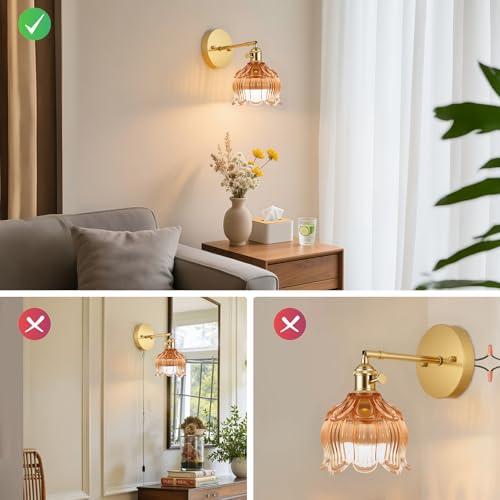 Image of Vintage Battery Operated Wall Sconces, Sconces Wall Decor Set of 2 CCT Dimmable Recharging Wireless Wall Lights with Remote Control for Bedroom Living Room Bathroom Hallway Vanity Coffee Bar