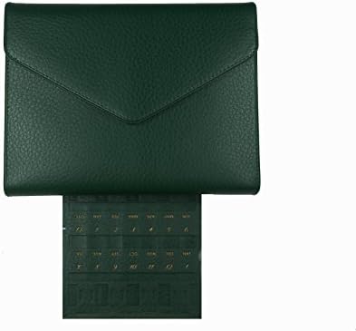 2018 Date Daily Planner Diary,business Meeting Notebook, Wallet Planner,purse Handbag Diary/Leather Sticker (Green)