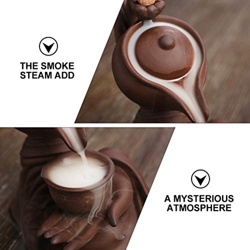 durável 1 unidade Buda queimador de incenso de mão de cerâmica suporte de incenso adorno vintage