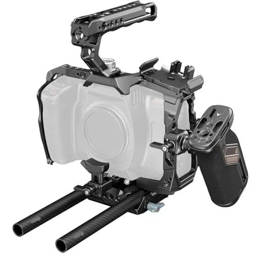 Blackmagic Design Cinema 6K �ƌ݊�������A�����Y�}�E���g�ی�@�\�� BMPCC 6K �p�n�[�t�P�[�W�ϊ��@�\��������t���J�����P�[�W(Advanced Cage Kit)