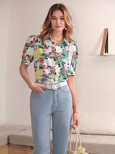 Image of Womens and Girls Polyester Regular Fit Shirt || Short Sleeve Shirts Stylish Western Tops|