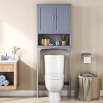 Yaheetech Over the Toilet Storage Cabinet, Bathroom Organizer, Gray, 25″W - Image 2