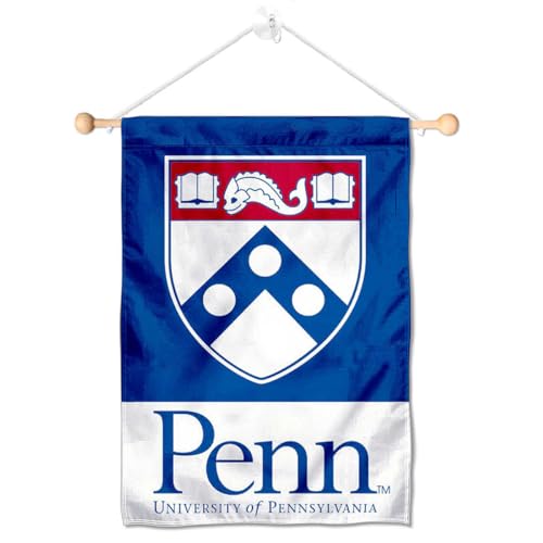 Penn Quakers Window Wall Banner Hanging Flag with Suction Cup