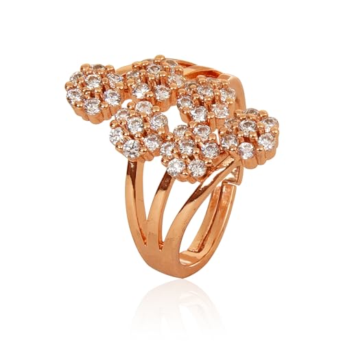 Image of Nilu's Collection Floral Adjustable Finger Ring for Women