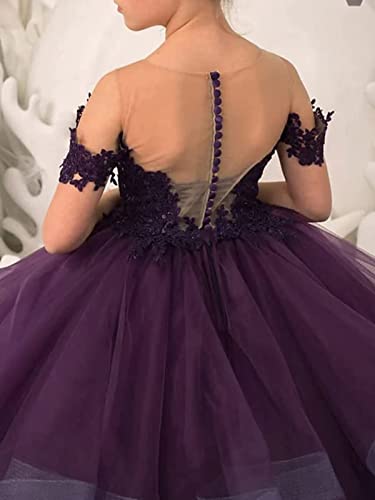 Tiered Flower Girl Dresses Appliques Tulle Communion Party Princess Wedding Pageant Ball Gown Dress4