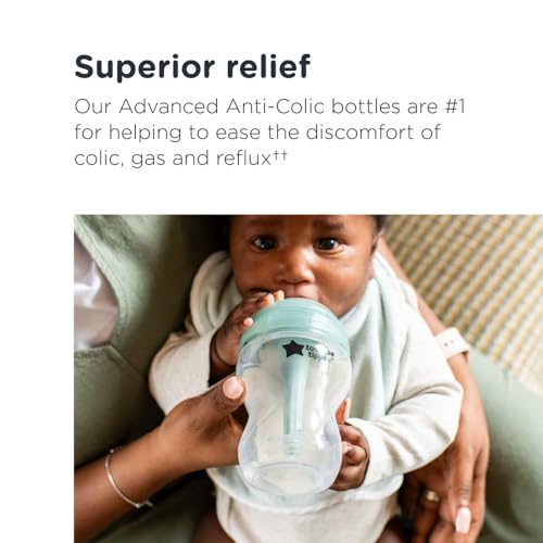 Tommee Tippee Advanced Anti-Colic Baby Bottles for 0m+, Pack of 6 260ml Baby Bottles - Image 3