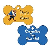 Beauty and The Beast 2-Sided Pet Id Dog Tag Personalized for Your Pet | 1.5 X 1' | Customized | Sturdy Aluminum | Great for Gifts