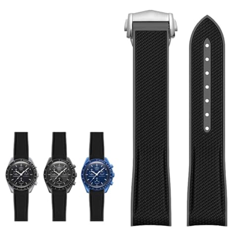 Bracelet de montre MoonSwatch incurvé en silicone 20mm pour remplacer le bracelet d'origine