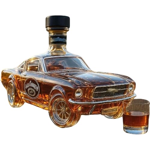 Whiskey Decanter, 400ml Racing Car Decanter, Stopper Classic Vintage Sports Car Design for Men, Creative Glass Bottle Decoration for Home Bar Drinking Party A