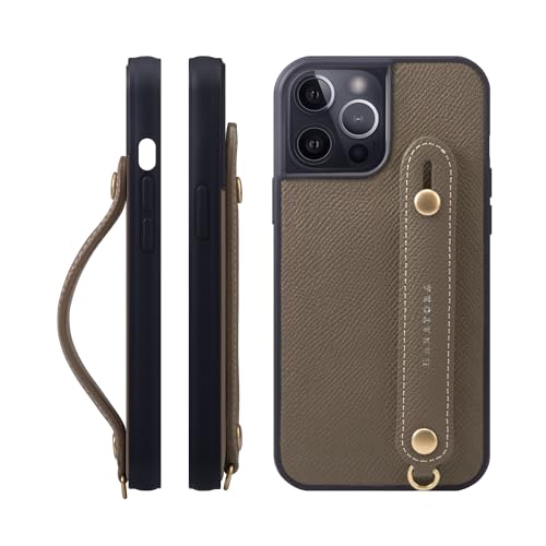 HANATORA for iPhone 15ProMax �P�[�X �{�v �ϏՌ� �w�ʃx���g �X�}�z�P�[�X �X�}�z �X�^���h�@�\ �l�b�N �X�g���b�v �t�� �G���{�X���U�[ �M�t�g �}�O�l�b�g�Ȃ� �g�[�v NGH-15ProMax-Taupe