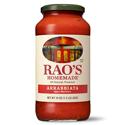 Rao's Homemade Arrabbiata Sauce, Spicy Tomato Sauce, Pasta Sauce, Carb Conscious, Keto Friendly, All Natural, Premium Quality, With Italian Tomatoes & Crushed Red Pepper, Arrabbiata, 24.0 Ounce