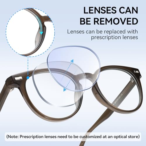 Image of Dollger Women Round Blue Light Blocking Glasses Men Retro Computer Gaming Eyeglasses Anti-Eyestrain