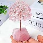 Rose Quartz Crystal Tree of Life,4 Inch Natural Healing Stones,Reiki Energy Money Tree, Handmade with Copper Wire,Feng Shui Spiritual Desk Decor for Office, Home, Meditation Gifts for Women - Image 3