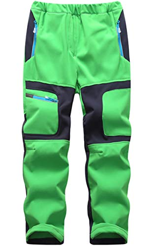 FAIRYRAIN Kinder Jungen Mädchen Winter Warm Softshellhose Regenhose Gefütterte Outdoorhose Wasserabweisend Winddicht Skihose Wanderhose Sporthose XXL Cover