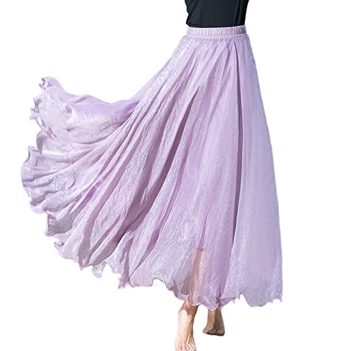 Jupe mousseline lilas doublée pour un confort fluide unique