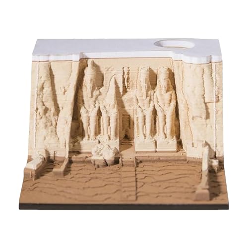 Bloc-notes de calendrier hebdomadaire 3D et organiseur de bureau avec sculpture de temple en papier