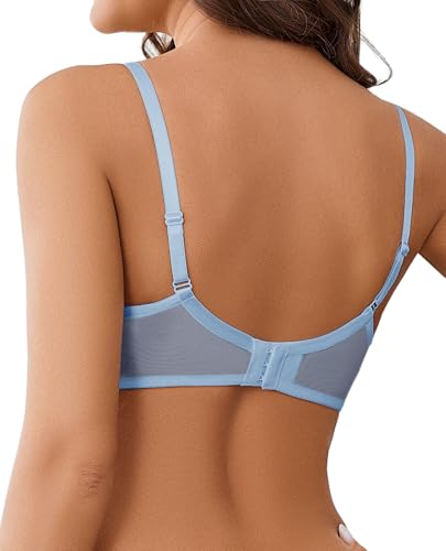 Image of Avidlove Women Lace Bra Underwire Sexy Bralettes Unlined Mesh Full Coverage Lingerie Everyday Bras