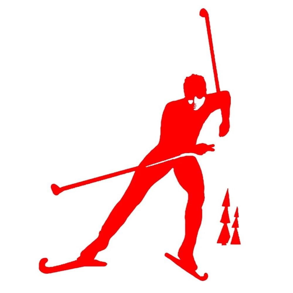 Car Stickers Vinyl Decal Skiing Motorcycle Decorative Accessories Creative Laptop Helmet(Red)