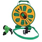 Pistolet pulvérisateur multifonction : équipé d'un pistolet pulvérisateur polyvalent, ce tuyau est parfait pour diverses tâches telles que l'arrosage des plantes, le lavage des voitures, le nettoyage des terrasses, et plus encore, ce qui en fait un incontournable pour chaque propriétaire. Tuyau d'arrosage et bobine de tuyau d'arrosage avec moulinet