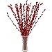 Lanmik 40 Stems 100% Real Plant 21 Inches Long Red Pussy Willow Flowers Pussy Willow Branches New Year's Eve Flowers Red Pussywillows for China Spring Festival New Year's Greetings Home Decor NO VASE