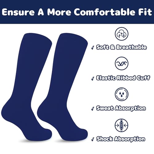 Image of Olreco 4 Pack Kids Soccer Socks Toddler Baseball Socks Youth Boys Football Sock Boys Girls Softball Sock Athletic Accessories