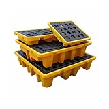 Modular Spill Containment Platform with Forklift Pockets Durable Plastic Spill Tray for Quick Clean-Up in Lab & Industrial Areas(130x130x30cm)