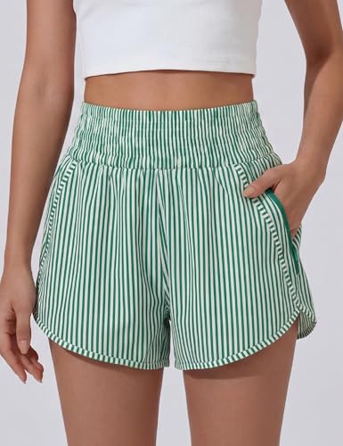 Image of BMJL Women's Athletic Shorts High Waisted Running Shorts Pocket Sporty Shorts Gym Elastic Workout Shorts