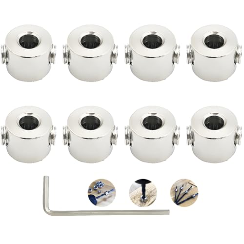 Topes de Profundidad Brocas, CESFONJER Topes para Taladro Anillo Posicionador (ID:5mm,8pcs), con la Llave Hexagonal