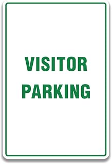 VISITOR PARKING SIGN III - 8"x12" Metal Sign - Tin Warning Plaque for Indoor & Outdoor Use