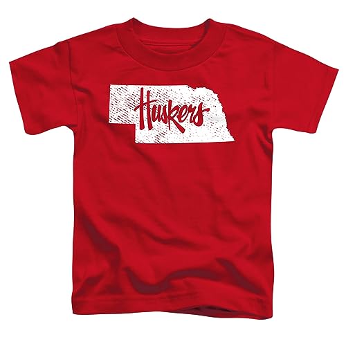 Nebraska Cornhuskers Official State Shape Unisex Toddler T Shirt,Red, 2