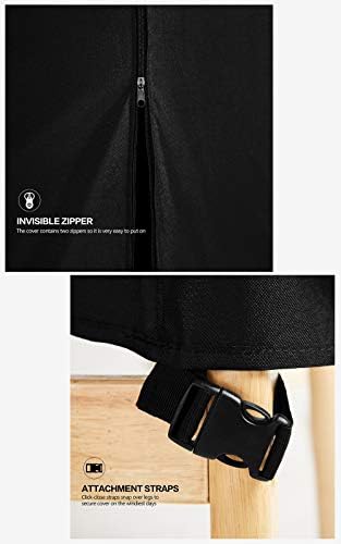 Dokon 3 Seater Garden Swing Cover, Waterproof, Windproof, Anti-UV, Heavy Duty Rip Proof 600D Oxford Fabric Large Outdoor Garden Hammock Cover with Zips (210x150x150cm) - Black