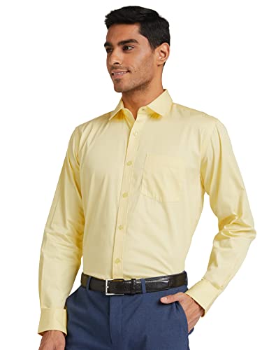 Image of Amazon Brand - Symbol Men's Solid Cotton Formal Shirt | Plain | Full Sleeve - Regular Fit (Available in Plus Sizes)
