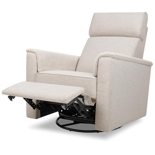 Image of Namesake Willa Plus Power Recliner Glider, Performance Beach Eco-Weave | GREENGUARD Certified Recliner w / 270 Swivel - Built-in USB Charging Port w / Adjustable Headrest - Water & Stain Resistant