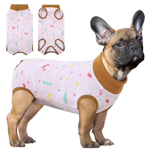 Image of SAWMONG Recovery Suit for Dogs Female Male, Breathable Dog Onesie Body Suit After Surgery Spay Neuter, Professional Pet Surgical Suit, Substitute E-Collar Cone (Pink, M)