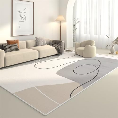 Tapis de chambre à coucher moderne gris doux et résistant