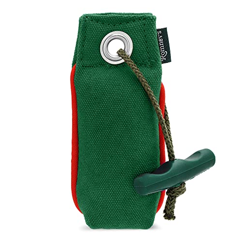 Romneys Suchen Dummy - Der Mini-Dummy für kleine Hunde 100g - Der Pocketdummy ist schwimmfähig und mit Wurfgriff (grün)