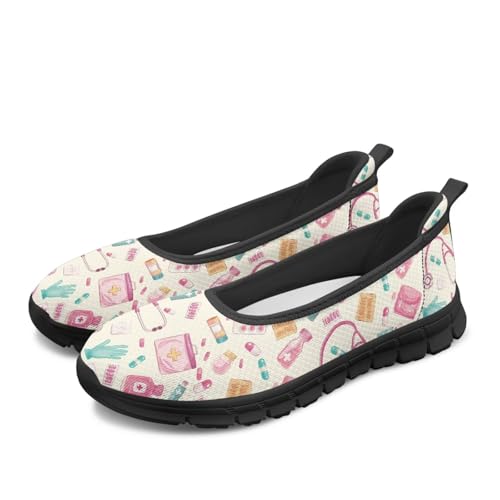 Image of Walking Shoes Women Breathe Mesh Slip On Sneakers Women Comfortable Lightweight