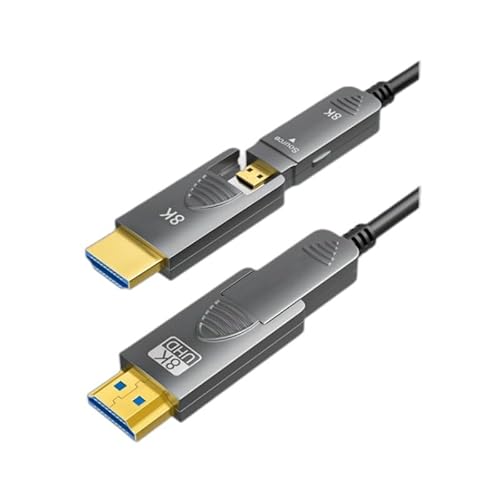 RIKYJIC Câble HDMI 2.1, 8K @ 60 Hz, conçu pour une installation murale - Connecteurs détachables, compatible avec les PC et décodeurs, qualité supérieure (3 mètres, tête double D-D détachable)