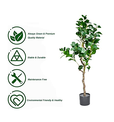 Image of Kayra Decor 4 Feet Magnolia Tree -Artificial Plants with Pot for Home Decor Big Size