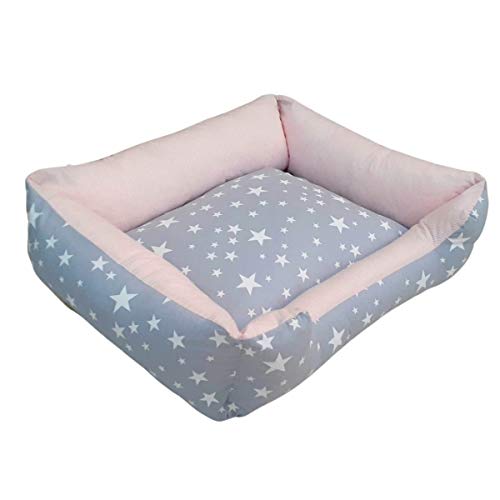 MR. PUPPY Cama Para Cachorro Star Cinza E Rosa Estampa Estrelas Tam. P