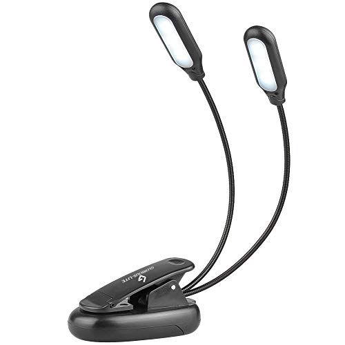 GLORIOUS-LITE 10 LED Book Light, Reading Lights with Warm/White/Natural Light, 2 Brightness, Portable