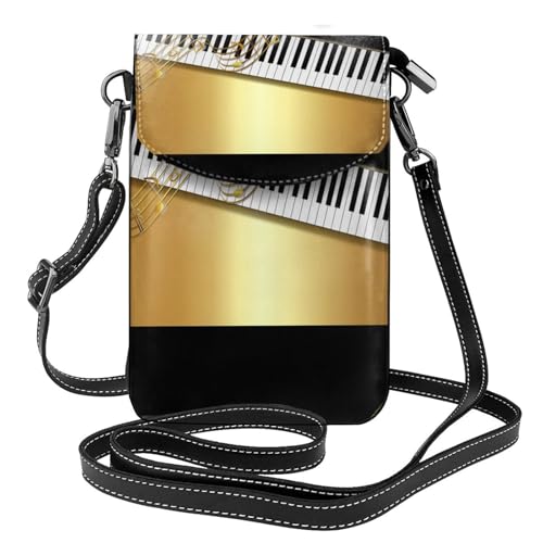 Portefeuille cuir PU touches de piano : rangez téléphone et cartes