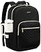 LOVEVOOK Laptop Backpack for Women with Giant Tumbler Holder 15.6 inch,Designer Travel Backpack Laptop Bag College Backpack,Quilted Work Nurse Teacher Backpack Purse Computer Bag Casual Daypack, Black