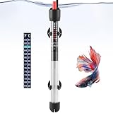 Specifiche tecniche: riscaldatore per acquario FEDOUR aggiornato, potenza: 300 W, adatto per acquari e tartarughe da 35-70 galloni, lunghezza: 27,9 cm, può essere utilizzato in acqua dolce e acqua di mare.