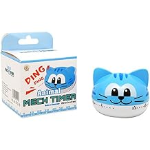 Cute Cartoon Animal Timers 60 Minutes Mechanical Kitchen Cooking Timer Clock Loud Alarm Counters Mini Size Manual Timer Blue Cat