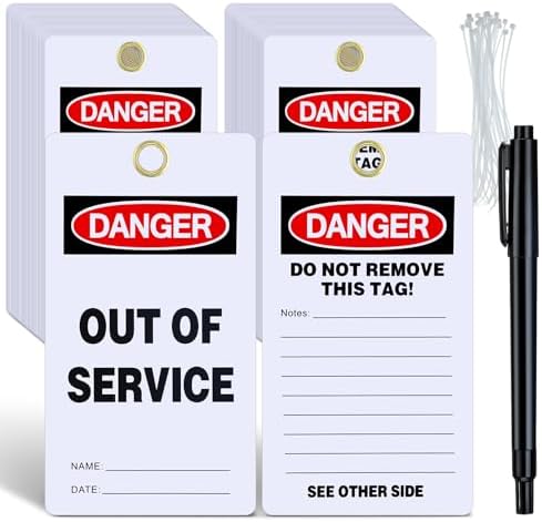 Amazon.com : Affrolling 50 Pack Danger Out of Service Tags - 3.25 ...